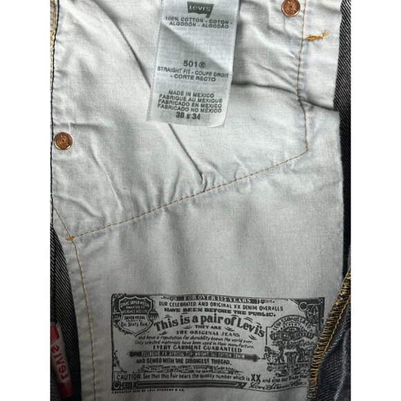 Levi Strauss & Co 501 XX Straight Fit Black Button Fly Jeans, Men's Size 38/34 - Picture 10 of 13